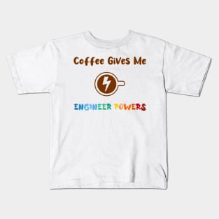 Coffee gives me nurse powers, for nurses and Coffee lovers, colorful design, coffee mug with energy icon Kids T-Shirt